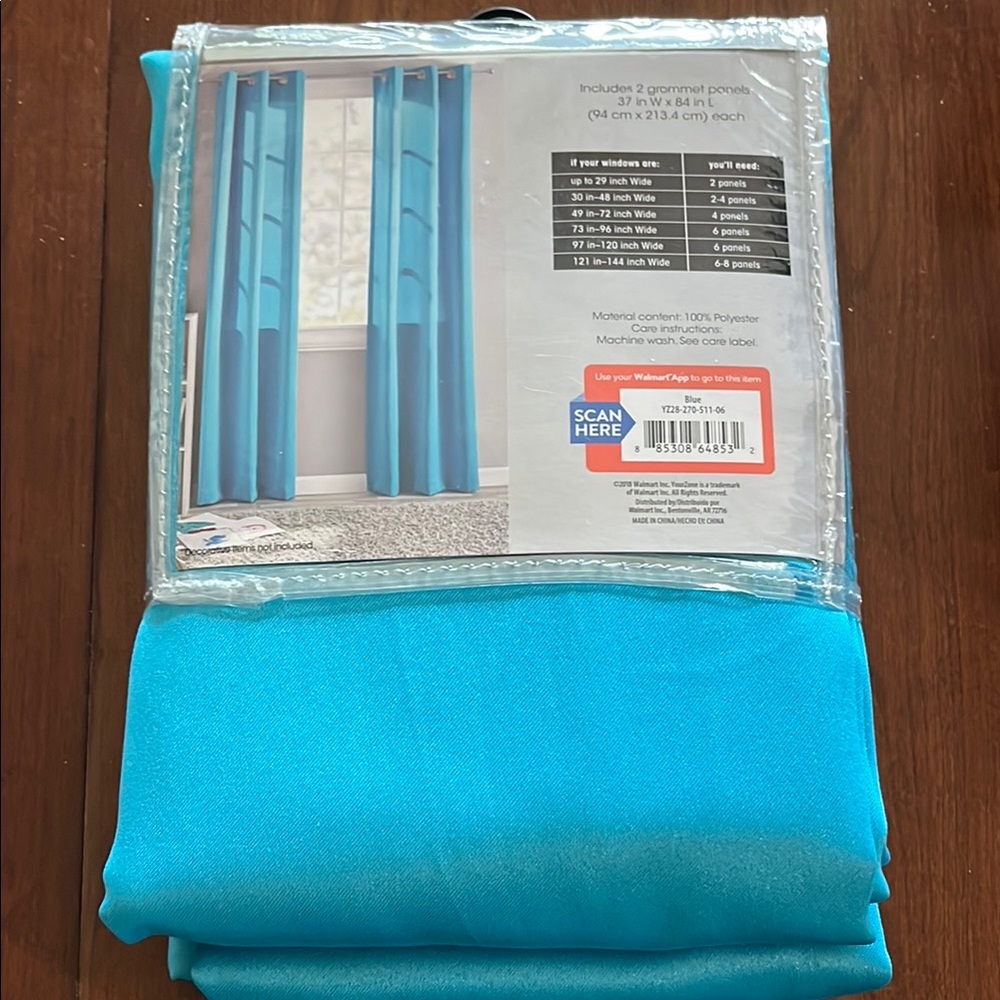 Turquoise Room Darkening Curtain Panels - Picture 3 of 4